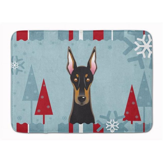 Caroline's Treasures BB1741RUG Tapis en Mousse Mémoire Lavable à la Machine Doberman pour les Fêtes d'Hiver