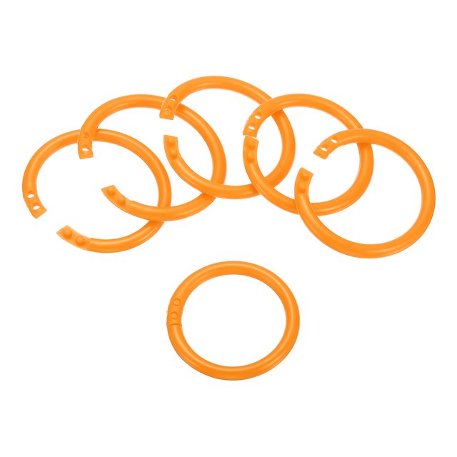 Unique Bargains 1.8' OD 1.4' ID Loose Leaf Rings Binder Ring, Orange, 50 Count, 50 Pack
