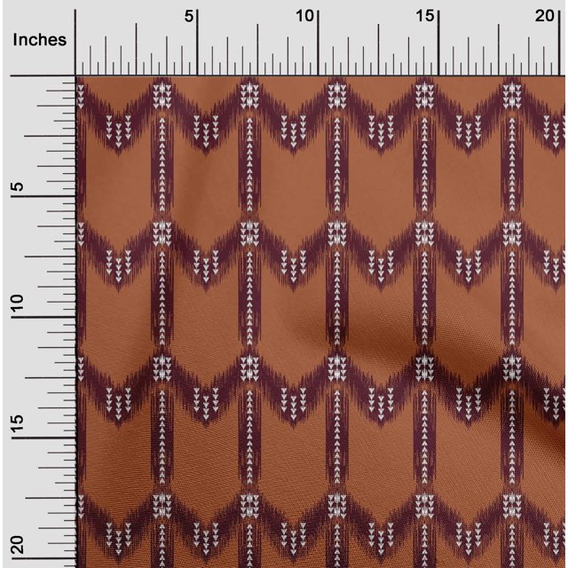 oneOone Polyester Lycra Fabric Chevron Ikat Print Fabric BTY 56 Inch Wide