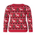 thumbnail image 1 of Matching Family Christmas Sweaters Long Sleeve Reindeer Pullovers, 1 of 9