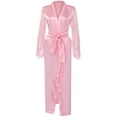 thumbnail image 4 of Penkiiy Robe Patchwork en Dentelle Pyjama à Manches Courtes pour Femme Pyjama Court Décontracté Vêtements de Maison L Rose, 4 of 9