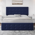 thumbnail image 4 of Bed Frame with 4 Storage Drawers and Upholstered Headboard, Queen/Full Size Upholstered Mattress Foundation with Linen Fabric/PU Leather/Velvet, No Box Spring Needed, 4 of 8