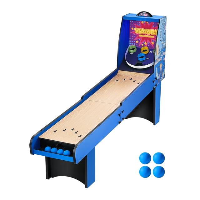 VEVOR Table de Jeu d'Arcade Roll & Score de 8 Pi, Marqueur Électronique, Salle de Jeux Familiale, 4 Balles