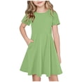 thumbnail image 2 of NTACZA Robe Midi de Printemps pour Fille Décontractée à Manches Courtes Robes T-Shirt Amples et Fluides Robe de Plage pour Fille 13 Ans, 2 of 7