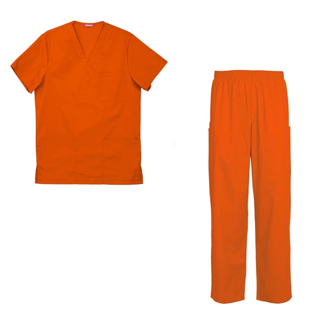 Men's Scrubs Set Scrub Top and Pants Scrubs Set