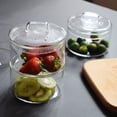 thumbnail image 3 of Stackable Heat Resistant Glass Bowl Transparent Salad Bowl Innovative Dessert Fruit Box With Lid, 3 of 8