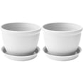 thumbnail image 4 of 2 Pcs Pot de Fleurs Rond en Plastique Épaissi avec Support Inférieur 14cm*10cm*10cm, 4 of 8