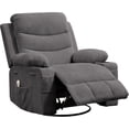 thumbnail image 1 of Bingirl 360° Swivel Oversized Recliner Single Sofa Seat, Recliner Chair with Massage and Heat, Adult Rocking Chair Reclining Sofa with Cup Holder and Pockets for Living Room, 1 of 7
