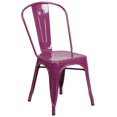 thumbnail image 1 of Chaise empilable en métal violet pour intérieur-extérieur, 1 of 9