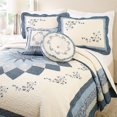 thumbnail image 2 of MODERN HEIRLOOM Charlotte Embroidered Quilted Bedspread - Lightweight Breathable All Seasons Bedding, Full, Blue, 2 of 5