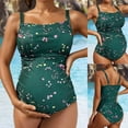 thumbnail image 2 of Gyexs Maternity Womens One Piece Swimsuits Ruched Slimming Bathing Suits Floral Swimwear #02 Dark Green, Size S, 2 of 6