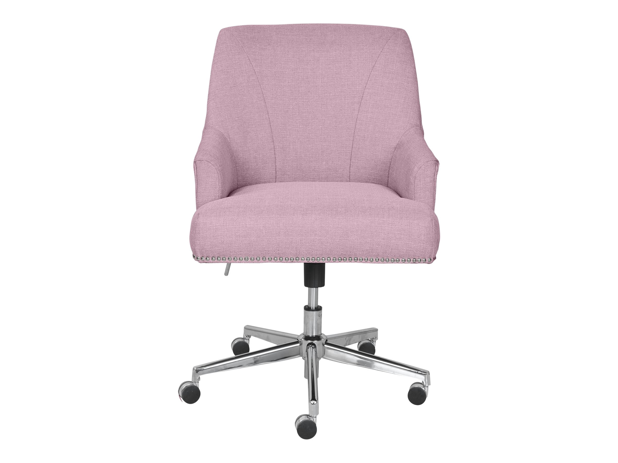 Serta Leighton - Chaise - Accoudoirs - Inclinaison - Pivotante - Acier Inoxydable, Mousse Mémoire, Tissu Sergé - Lilas