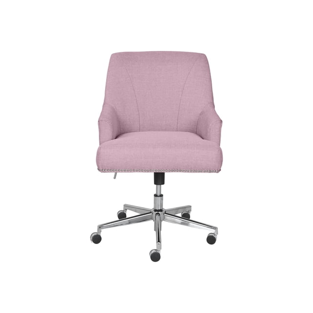 Serta Leighton - Chaise - Accoudoirs - Inclinaison - Pivotante - Acier Inoxydable, Mousse Mémoire, Tissu Sergé - Lilas
