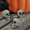 thumbnail image 4 of Décoration d'Halloween, lot de 3 crânes en plastique couleur os de 10 cm, 4 of 8