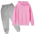 thumbnail image 2 of MeetoTime Boy's Girls's Hooded Tracksuit Pullover Sweatshirt Jogging Pants Set 2 Pieces Sweatsuit for 3-10 Years, 2 of 3