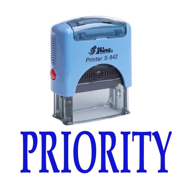 Timbre en Caoutchouc Auto-Encre PRIORITY Personnalisé Brillant pour Bureau