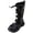 Black, variant on Yammkia Girls White Boots Toddler Little Boys Girls Cowboy Boots Kids Western Square Toe Riding Mid Calf Boots Size 9 (White,Toddler 9)