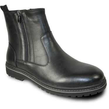 bravo! Men Waterproof Winter Boot MARK-3 Fur Lined Boot with Double Zipper Black