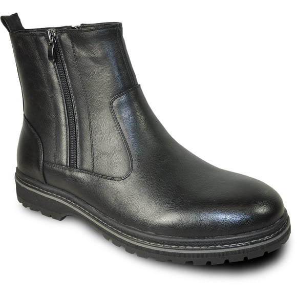 bravo! Men Waterproof Winter Boot MARK-3 Fur Lined Boot with Double Zipper Black