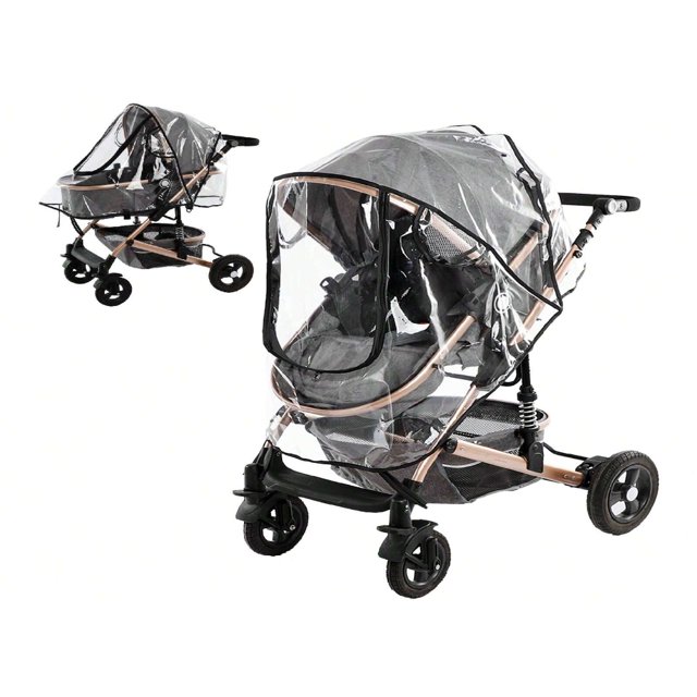 SNNROO 1pc Universal Windproof Breathable Baby Stroller Rain Cover Transparent Infant Stroller Rain Cover Accessory Suitable For Rainy Days