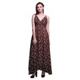 thumbnail image 1 of Bimba Robe Longue à Imprimé Floral pour Femmes, Bretelles Spaghetti, Col en V, Maxi, Tenue de Plage - X-Grand, 1 of 4