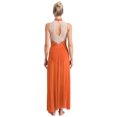 thumbnail image 2 of iefiel Robe de Danse Lyrique pour Femmes Sans Manches avec Strass Scintillants Fendue Robe Maxi Tenue de Danse de Salon Orange TG, 2 of 5
