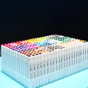 TouchFive Marqueurs Marqueurs 168 Stylos de couleur Brush Stylo de marquage d'art à l'alcool à bascule pour les marqueurs à double tête de Manga