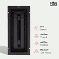 thumbnail image 2 of Fittes Flush Floor Vent [Lite], ABS Plastic HVAC Air Return Register Cover, Customizable Adjustable Airflow Solution for Home Floor, Damper Included – 3"x10" – Matte Black, 2 of 15
