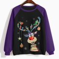 thumbnail image 4 of Chandail en Molleton de Noël pour Femmes 2023 Col Rond Mode Décontractée Manches Longues Imprimé de Noël Chandail en Molleton Blouse en Solde, 4 of 4