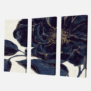 Designart Dark Rose Gilded Gold Canvas Wall Art
