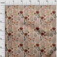 thumbnail image 3 of oneOone Polyester Spandex Brown Fabric Floral Retro Craft Projects Decor Fabric Printed By The Yard 56 Inch Wide, 3 of 5