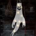 thumbnail image 4 of Fanion à Vent en Forme de Fantôme d'Halloween avec Lumières DEL Colorées, Décorations Suspendues d'Halloween pour l'Extérieur, Cour, Jardin, Patio, Sentier, Fournitures de Fête, 4 of 6