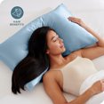 thumbnail image 2 of Bare Home Satin Pillowcase Set - Luxury Pillowcases - Soft and Smooth - Breathable - Envelope Closure - Queen, Light Blue, 2 of 8