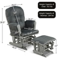thumbnail image 2 of Gymax Fauteuil Berçant Relax pour Chambre de Bébé, Fauteuil à Bascule à Glissière et Pouf avec Coussin, Gris Foncé, 2 of 10