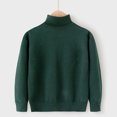 thumbnail image 2 of Dealovy Toddler Baby Sweaters Solid Color Pullover Basic Top Kids Fall High Neck Long Sleeve Cotton Blouses, 2 of 3