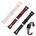 thumbnail image 1 of Miangastore Bracelets de Montre de Rechange Rouge Vin 3 Pcs Résistants à la Sueur Confortables, 1 of 8