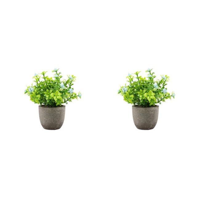 Redempat Plastic Easy To Clean Artificial Succulent Realistic Appearance Long-lasting Durability Eco-friendly blue babysbreath 2Set