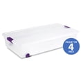 thumbnail image 1 of Sterilite 57 Liter ClearView™ Wheeled Latch Box, Clear Plastic Storage Bin with Lid, Purple Latch, 4 Pk, 1 of 7