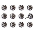 thumbnail image 1 of Knob-it 676685033062 Ensemble de Boutons Ronds Vintage Peints à la Main - Marron & Bleu - Lot de 12, 1 of 3