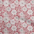 thumbnail image 1 of oneOone Tissu Jersey Coton Rose Clair Floral Rétro Matériel de Robe Tissu Imprimé Tissu au Mètre 58 Pouces de Large, 1 of 5