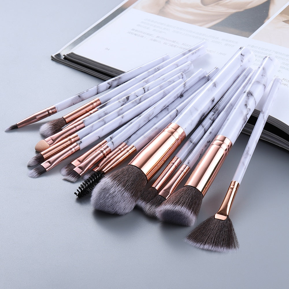 FLD 5/15Pcs Makeup Brushes Tool Set Cosmetic Powder Eye Shadow Foundation Blush Blending Beauty Make Up Brush