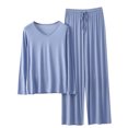 thumbnail image 2 of Weiqiqre Ensembles de Pyjama pour Femmes Pyjamas Rafraîchissants Ensembles Assortis d'Été Manches Courtes Ensemble de Détente Femmes, 2 of 3