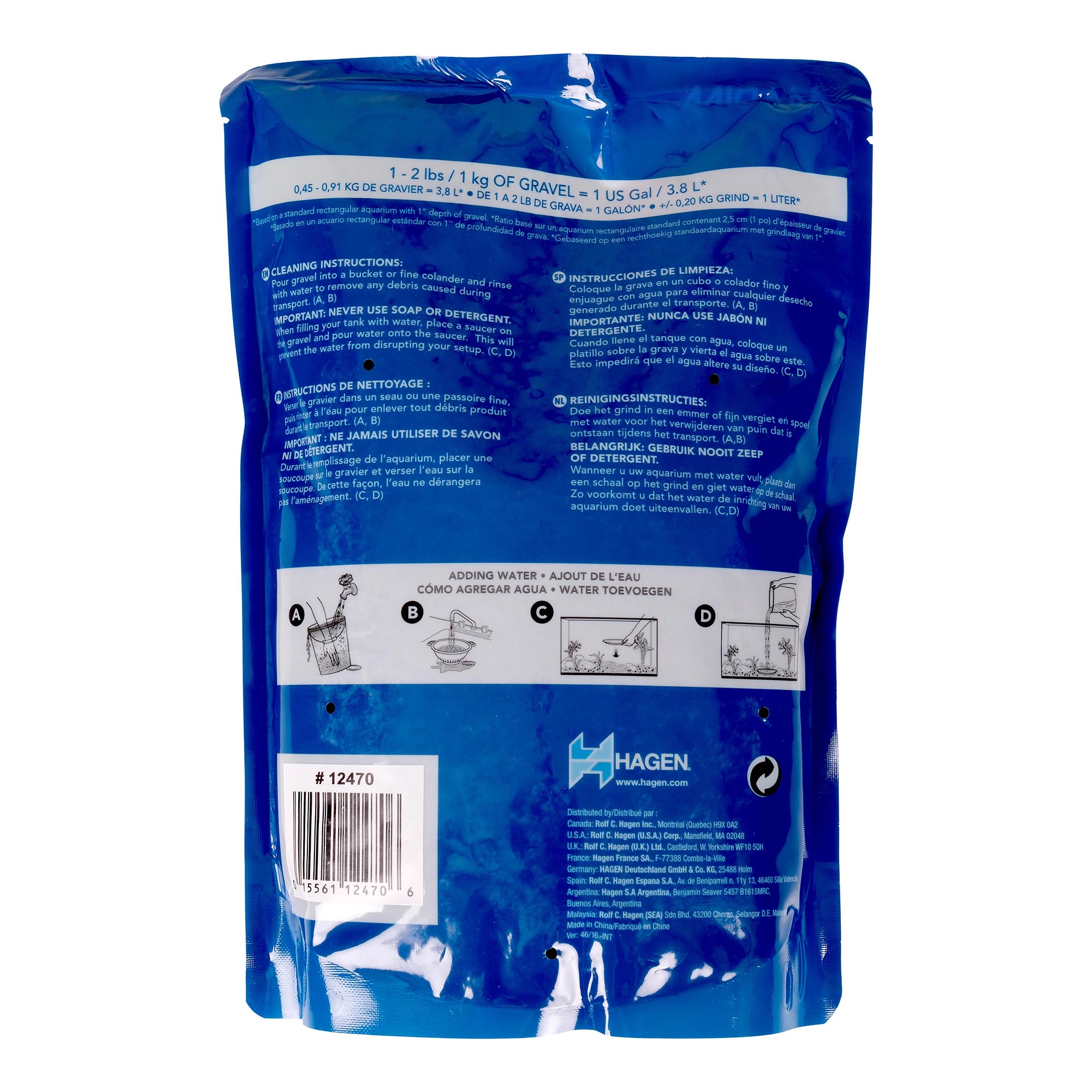 Marina Gravier Décoratif pour Aquarium Enduit d'Époxy, Noir, 2 kg