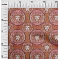 thumbnail image 2 of oneOone Viscose Jersey Rust Brown Fabric Lion Face Craft Projects Decor Fabric Printed by The Yard 60 Inch Wide, 2 of 4