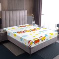 thumbnail image 3 of Erosebridal Cartoon Bus Car Bed Sheets Set Full Size, Construction Vehicle Bed Sheets Full, Colorful Flower Decor, 3 of 6