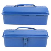 Blue Tool Chest, Metal Structure High Load Bearing Portable Tool Storage Organizer, Compact and Easy to Carry, Unique Style Design, Store Tools At Workshop Garage Car or Job