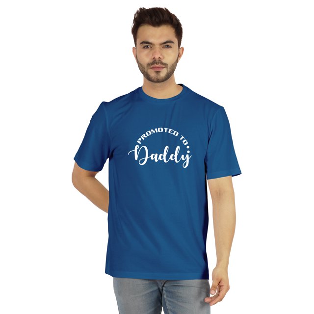 Inkmeso T-Shirt à Col Rond pour Hommes avec Imprimé Graphique Promoted To Daddy€ pour Papa pour la Première Fois