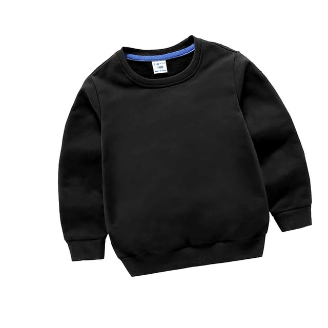 Chandails à Capuchon d'Hiver pour Enfants Garçons Filles Enfants Couleur Unie Chandail pour Enfants Chandail à Enfiler Vêtement d'Extérieur. un Noir, Chandail à Capuchon à Manches Longues en Coton Doux avec un design de Couleur Unie. Convient aux Tout-Petits de 2 à 5 Ans, Ce Chandail Élégant et Confortable Est Idéal pour une Tenue Décontractée, des Activités Quotidiennes Ou des Séances Photo. l'Image Montre une Vue Frontale du Chandail à Capuchon avec Poignets et Ourlet Côtelés pour un Ajustement Serré.