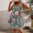 thumbnail image 3 of Ovzne Robes Grande Taille pour Femmes aux Formes Robe pour Femme Robe d'Été Décontractée Mode à Imprimé avec Poche Sans Manches à Col en V Robe Maxi Grande Taille Imprimée Liquidation, 3 of 5