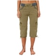 thumbnail image 2 of Timegard Pantalon Cargo pour Femmes Capris à Cordon Taille Élastique Actif Randonnée Plein Air Pantalon Court, 2 of 6
